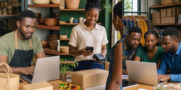 Ghanaian small businesses managing digital operations, payments and team decisions