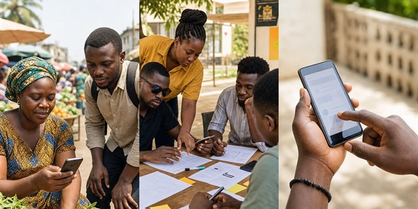 Ghanaian market research, collaborative product design and mobile usability testing